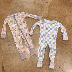 Little Sleepies check mates crescent and desert sunrise 0-3 mo zippy